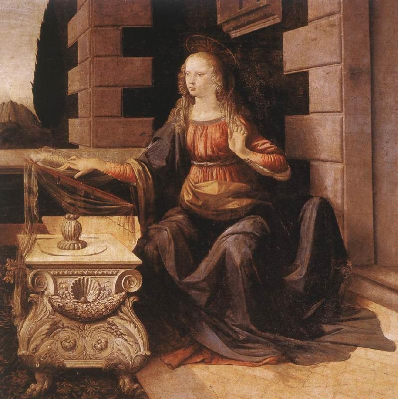 LEONARDO da Vinci Annunciation (detail) sg77 Sweden oil painting art